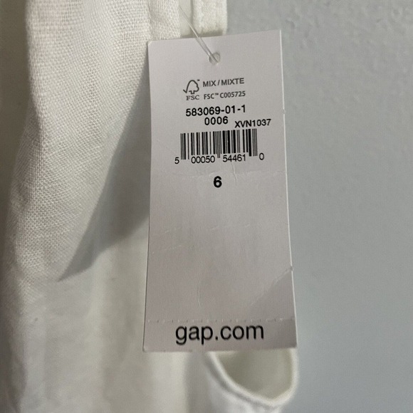 GAP Tie Back Halter Dress White Sz 6 NWT Pockets Sheath Mini Casual 100%… - Picture 10 of 12